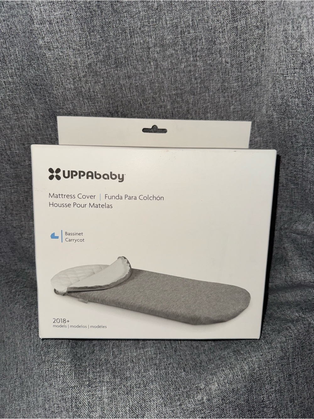 Uppababy Gray Bassinet Mattress Cover - Soft Fitted Protector